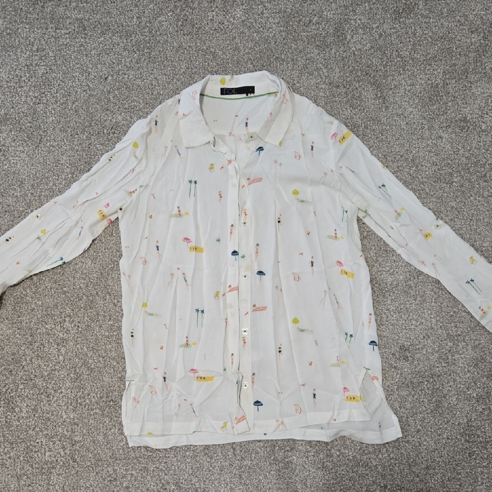 Beach Theme Long Sleeve Top - Womens 6